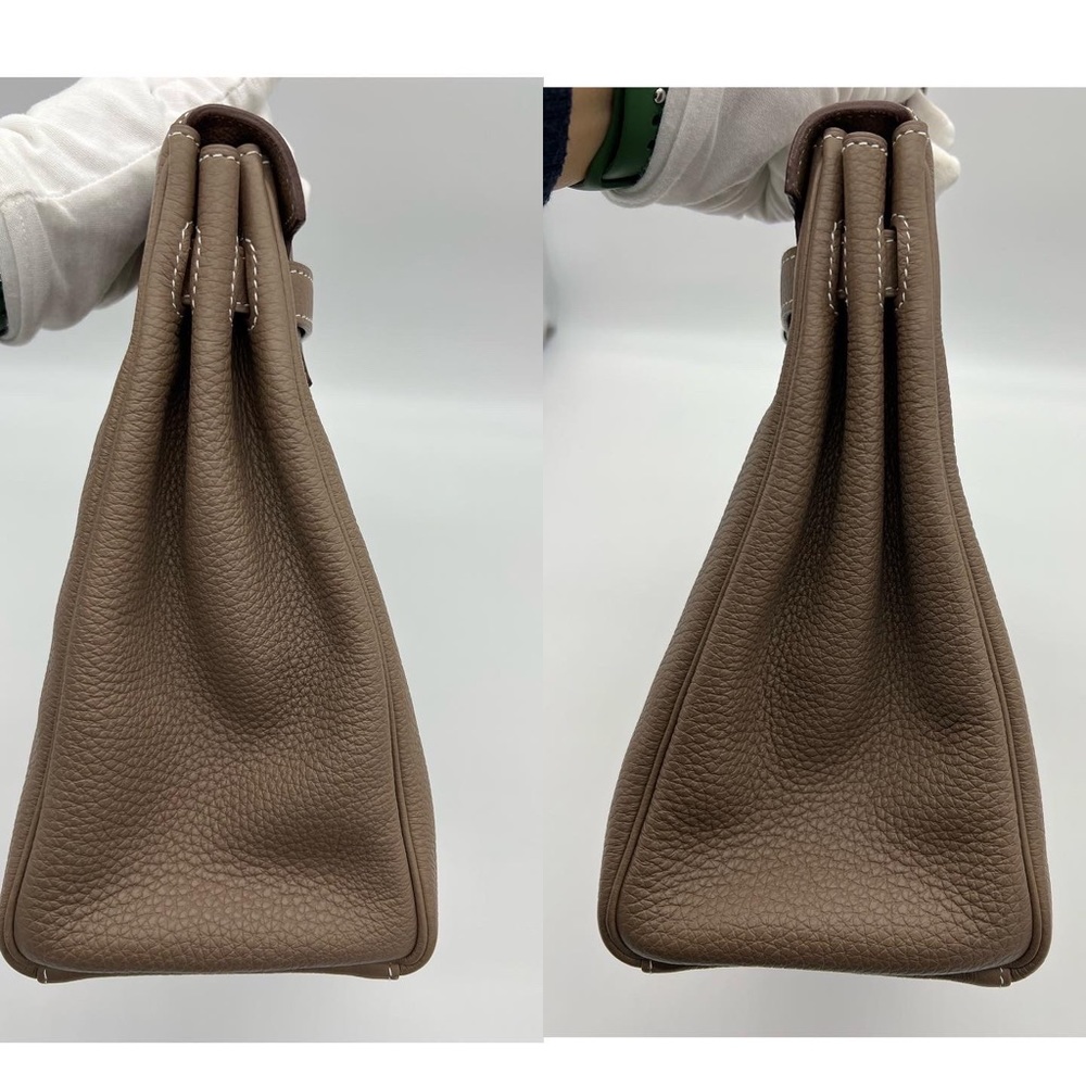 Authentic Hermès Togo Retourne Kelly 35 in Etoupe - Picture 6 of 11
